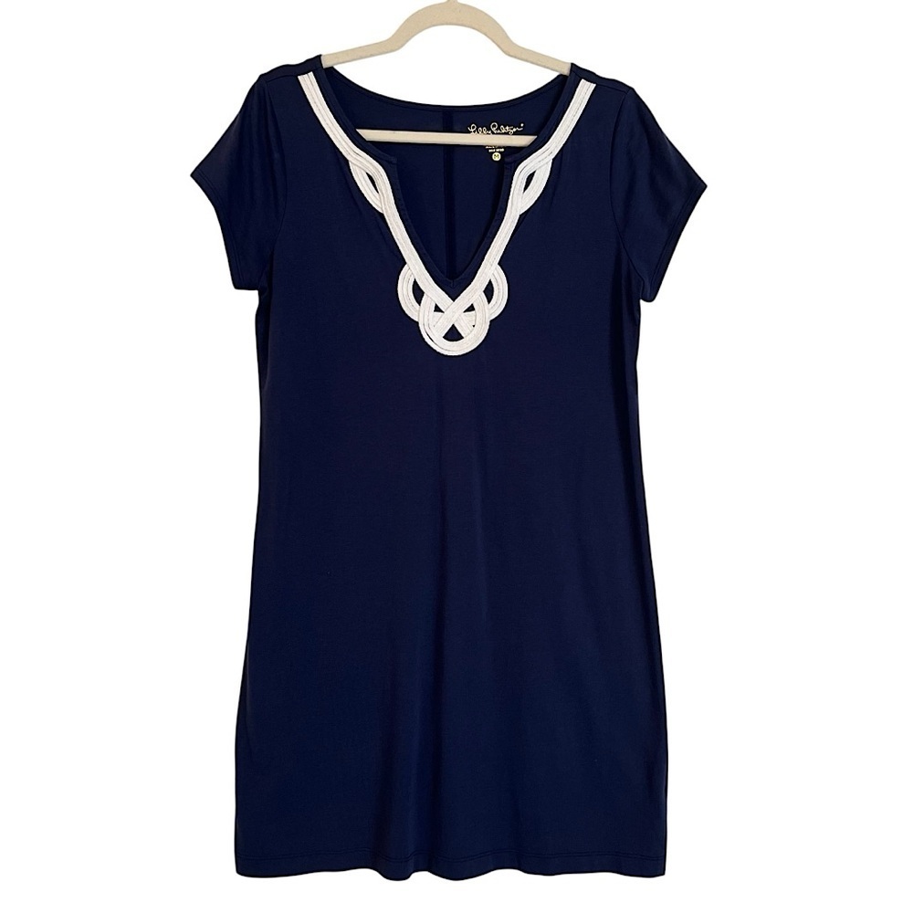 Lilly Pulitzer Brewster Rope Detail Tee Dress True Navy Medium Preppy Beach